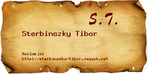 Sterbinszky Tibor névjegykártya